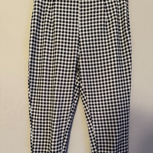 Princess Polly Women's Iggy Gingham Pants in White and Black Size 8 - Picture 2 of 16